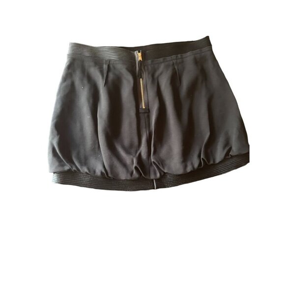 NWT BCBG MaxAzaria Black Woven Skirt Satin Mini Size 10 - Picture 5 of 7